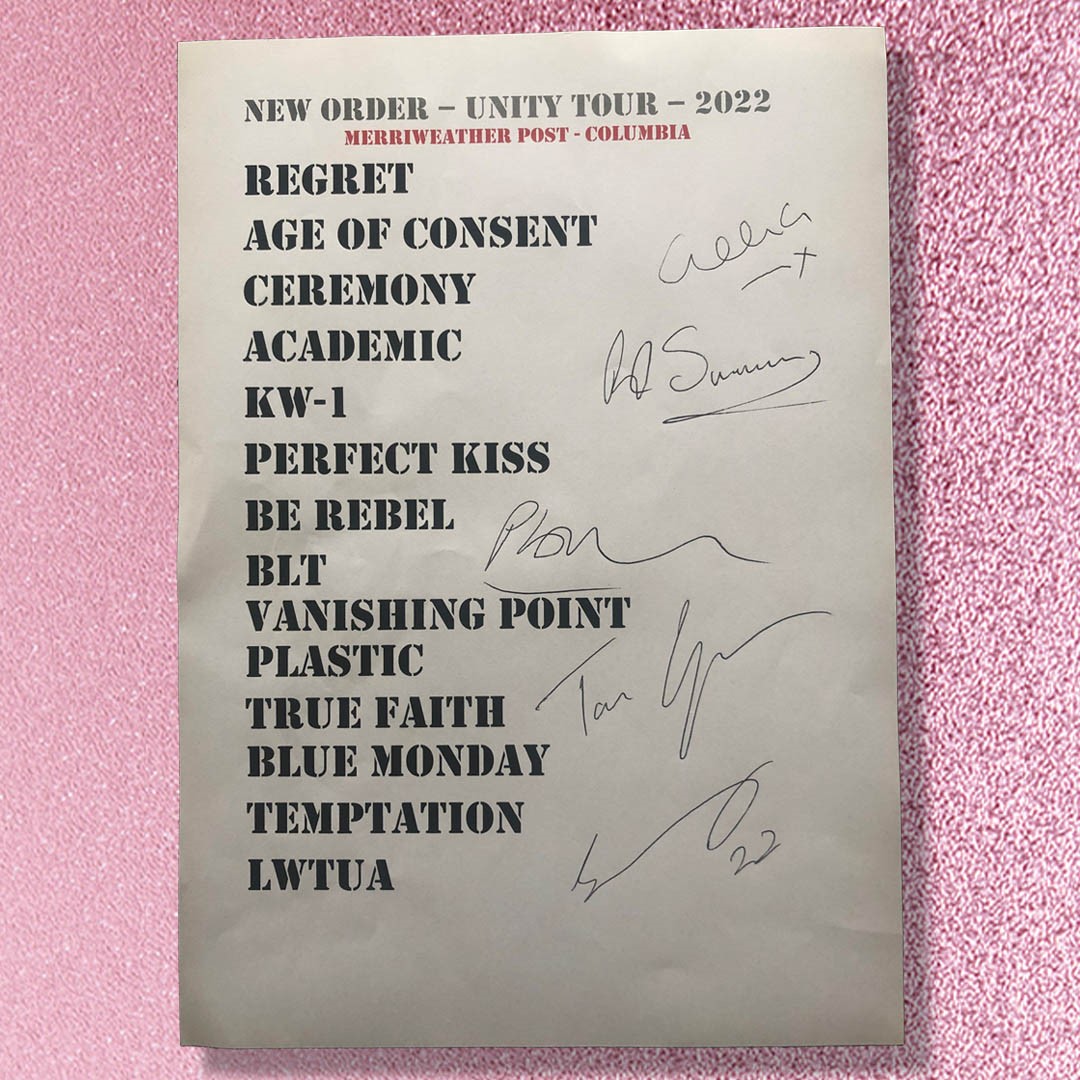 Win a Unity Tour setlist signed by New Order